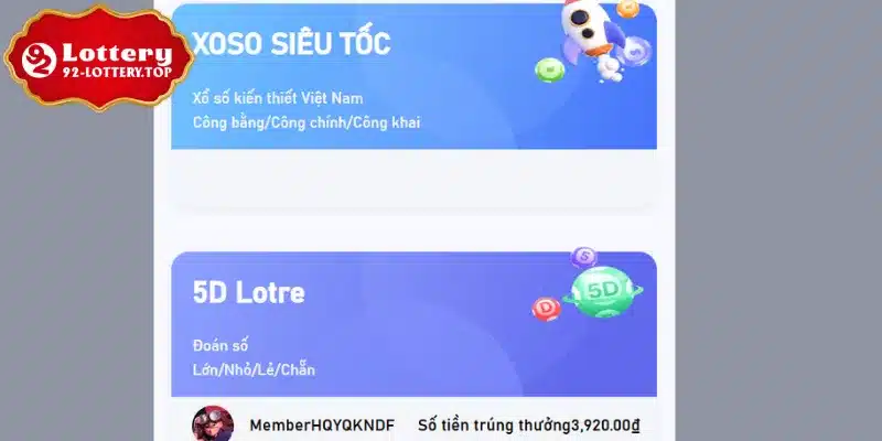 Đơn vị phát hành uy tín của 92Lottery trong mục xổ số
