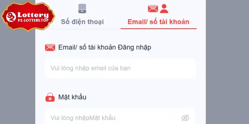 Hướng dẫn cách nhấn chọn đăng nhập 92Lottery an toàn